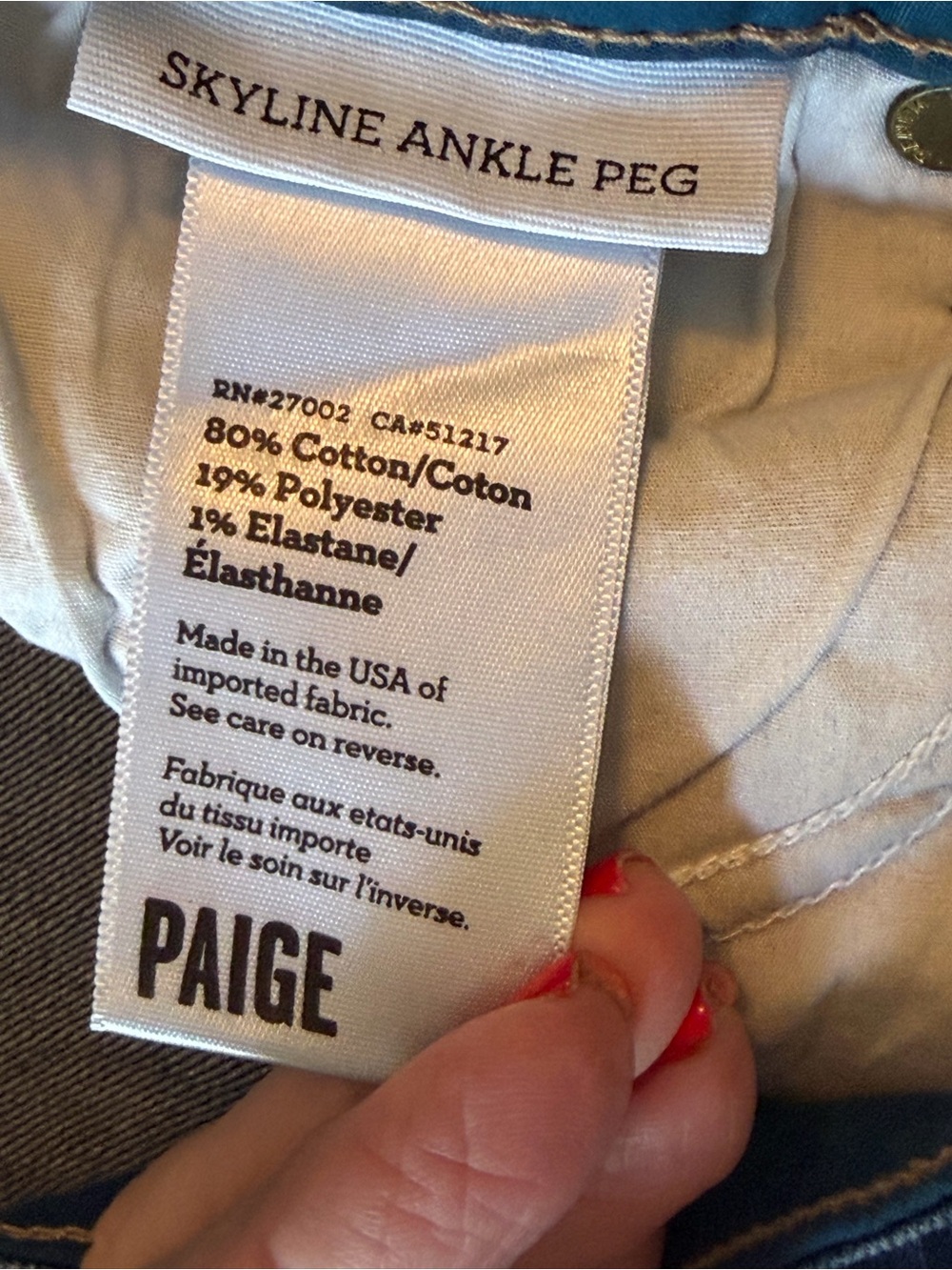 PAIGE Skyline Ankle Peg Jeans 29 Medium Wash Stretch Denim - Picture 8 of 14
